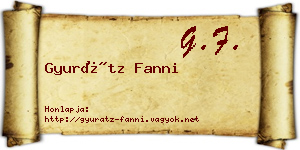 Gyurátz Fanni névjegykártya