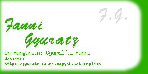 fanni gyuratz business card